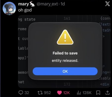 Failed to save chicas